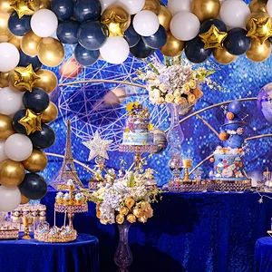 100pcs Navy Blue Latex Balloon Garland Kit and Star Foil Balloons for Birthday Christmas Baby Shower Party Supplies Decorations