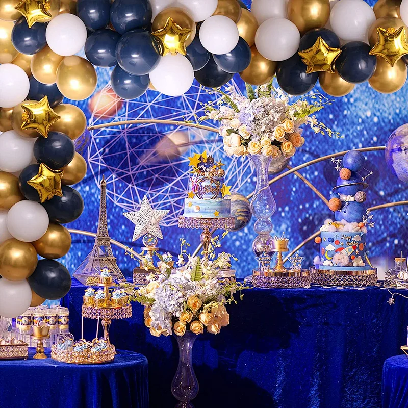100pcs Navy Blue Latex Balloon Garland Kit and Star Foil Balloons for Birthday Christmas Baby Shower Party Supplies Decorations