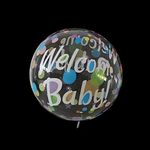 Hot Selling 20inch Transparent PVC Printed Bobo Balloon Inflatable Bobo Balloons Wedding Birthday Baby Shower Decoration Supplies