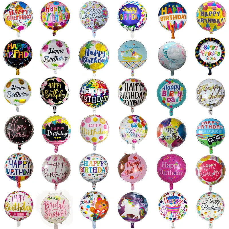Hot Selling 18 Inch Happy Birthday Foil Balloons Helium Balloons For Kids Party Decorations