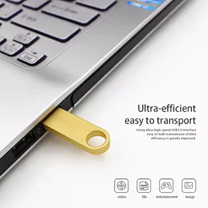 Fashion Key Ring Aluminum Polished Rose Gold Flash Drive Large Capacity USB Memory Stick With Customized Logo