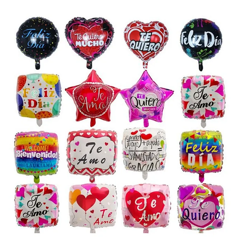 18inch Spanish TE AMO Foil Balloons Mother's Day Heart Helium Globos Wedding Decor Valentines Day Supplies Gift Baloes