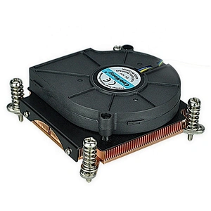 Top selling Intel processor copper skiving cpu cooler 1U LGA1155 heat sink with blow fan