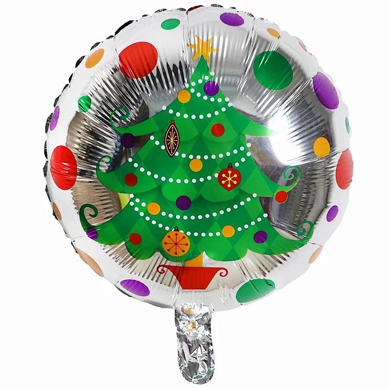 18 Inch Christmas Balloons Round Aluminum Foil balloons Holiday Party Decoration Balloons Wholesale