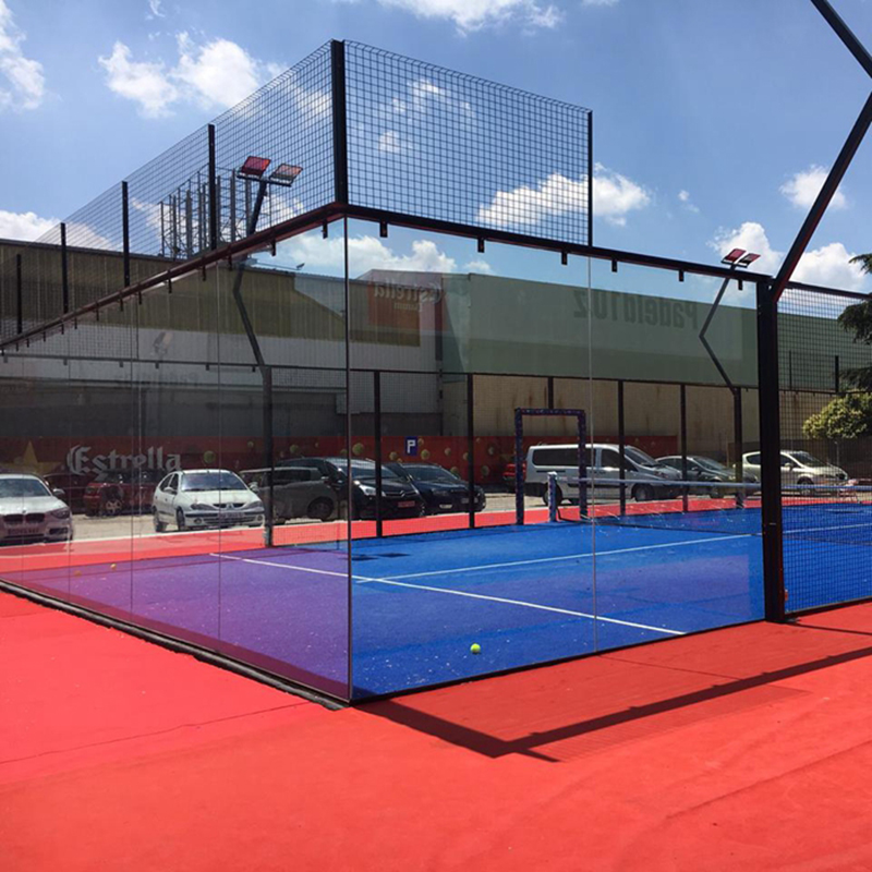 Clear 10mm tempered toughened safety glass padel tennis court