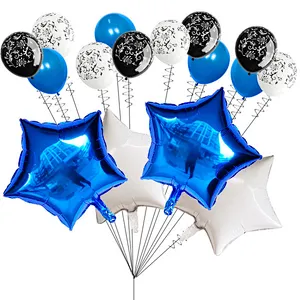 Hot Sale Birthday Party Decoration 18 Inch Foil Star Balloon 12 Inch Printed Latex Balloon Set