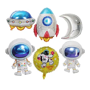 Outer Space Party Astronauts balloon Rocket Foil Balloons Cosmos Theme Party Boy Decor Favors helium globals