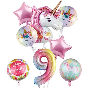 Unicorn Aluminum Film Balloon Set For Baby Shower Kids 1 years old deacoration balloon set
