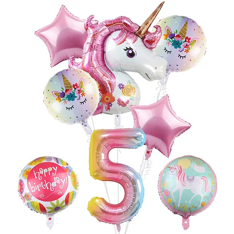 Unicorn Aluminum Film Balloon Set For Baby Shower Kids 1 years old deacoration balloon set