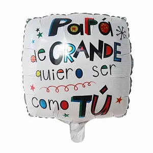 Wholesale 18inch Spanish Happy Father's Day Helium Globos Feliz Dia Super Papa helium Balloons father mother Party Decoration