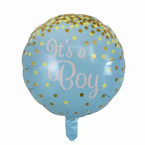Hot sale 18 inch Baby Boy It's a Girl Foil balloons Round shape helium globos for baby shower birthday party decoration