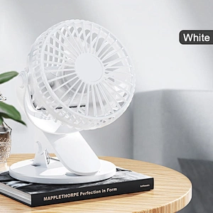 Small Desk Fan Strong Airflow Ultra Quiet Portable Fan Speed Adjustable Head 360°Rotatable Mini Personal Fan For Home Office Bedroom