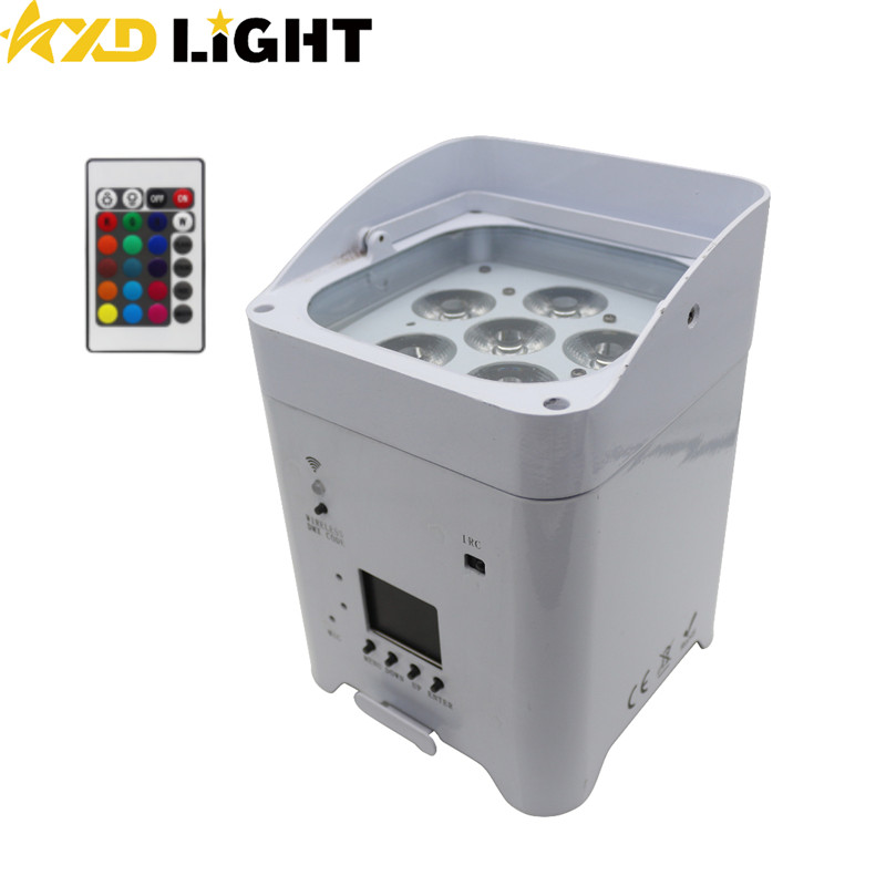 6X12W RGBWA+UV 6IN1 Wireless Battery Powered Uplight LED Par Light