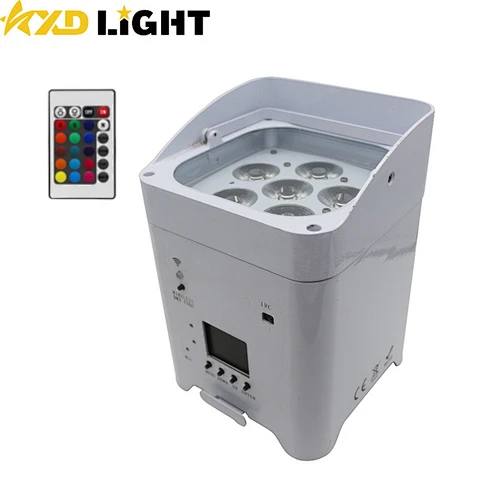 6X12W RGBWA+UV 6IN1 Wireless Battery Powered Uplight LED Par Light