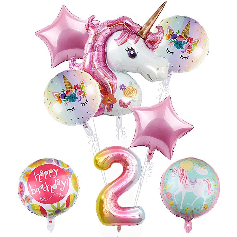 Unicorn Aluminum Film Balloon Set For Baby Shower Kids 1 years old deacoration balloon set