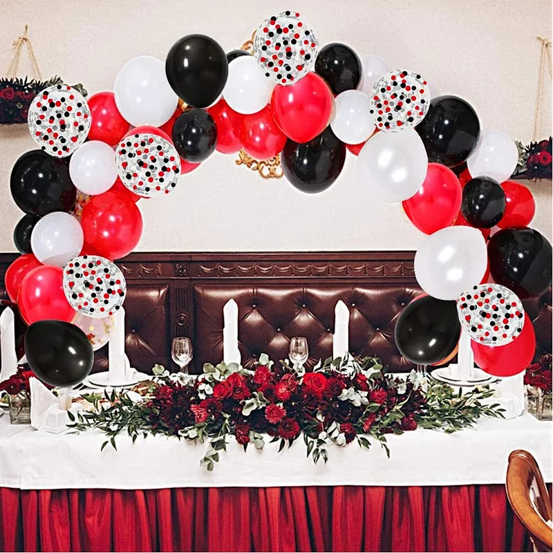 DIY Circus Balloon Arch Garland Kit 12 Inch Latex Confetti Balloons for Birthday Casino Quinceanera Graduation Party Decorations