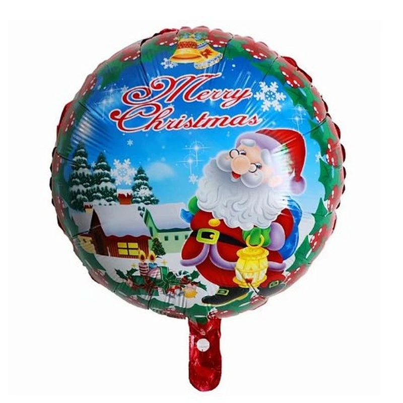 18 inch round christmas decoration helium balloon inflatable merry christmas aluminum foil balloon party supplies