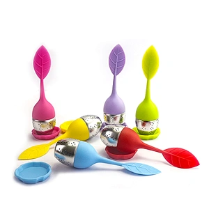 Food grade leaf shape silicone tea infuser