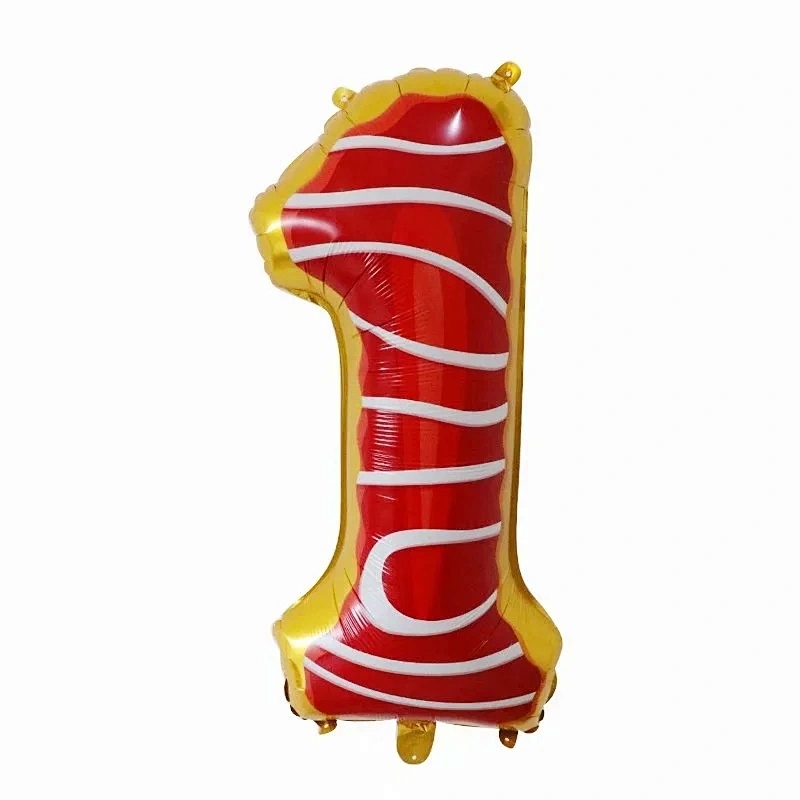 32inch Number Donuts Cake Dessert Print Figure Foil Balloons For Kids Birthday Party Decor Supplies Sweet Number Balloon