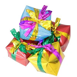 Hot selling box balloon Christmas gift box aluminum foil balloon birthday party decoration aluminum film balloon