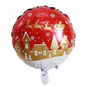 18 inch round christmas decoration helium balloon inflatable merry christmas aluminum foil balloon party supplies