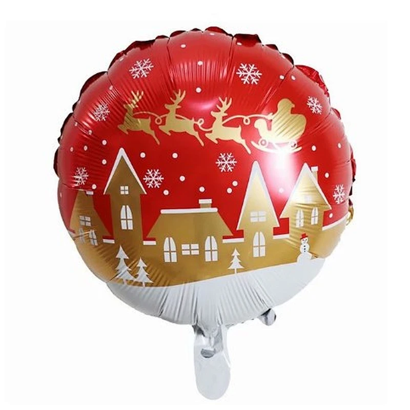 18 inch round christmas decoration helium balloon inflatable merry christmas aluminum foil balloon party supplies