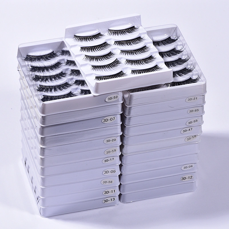 Vente chaude d'usine 5 paires de faux cils fournisseurs de cils synthétiques naturels pour la décoration des yeux