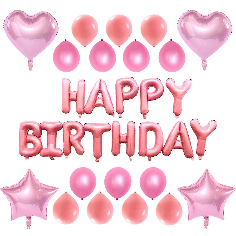 Blue Happy Birthday Balloons Set Letter Foil Balloons and Latex Balloons for Birthday Party Decoration