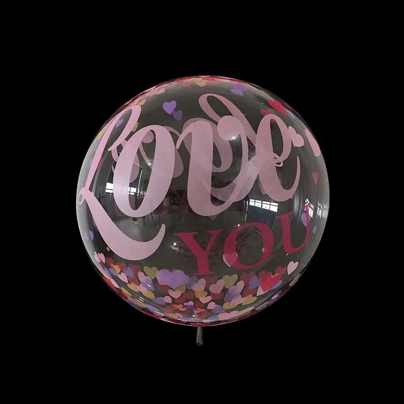 Hot Selling 20inch Transparent PVC Printed Bobo Balloon Inflatable Bobo Balloons Wedding Birthday Baby Shower Decoration Supplies