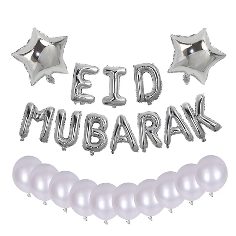Eid Mubarak Latex Foil Balloons Set For EID Party Decoration