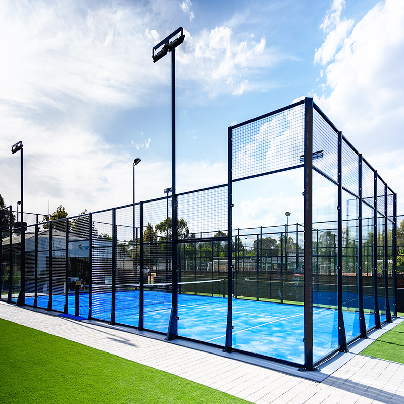 13,52 mm klarer Padelplatz aus doppelt gehärtetem Verbundglas