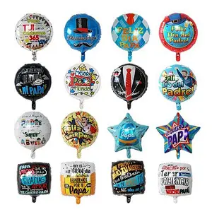 Wholesale 18inch Spanish Happy Father's Day Helium Globos Feliz Dia Super Papa helium Balloons father mother Party Decoration