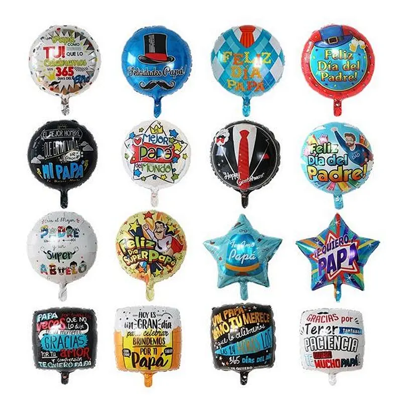 Wholesale 18inch Spanish Happy Father's Day Helium Globos Feliz Dia Super Papa helium Balloons father mother Party Decoration