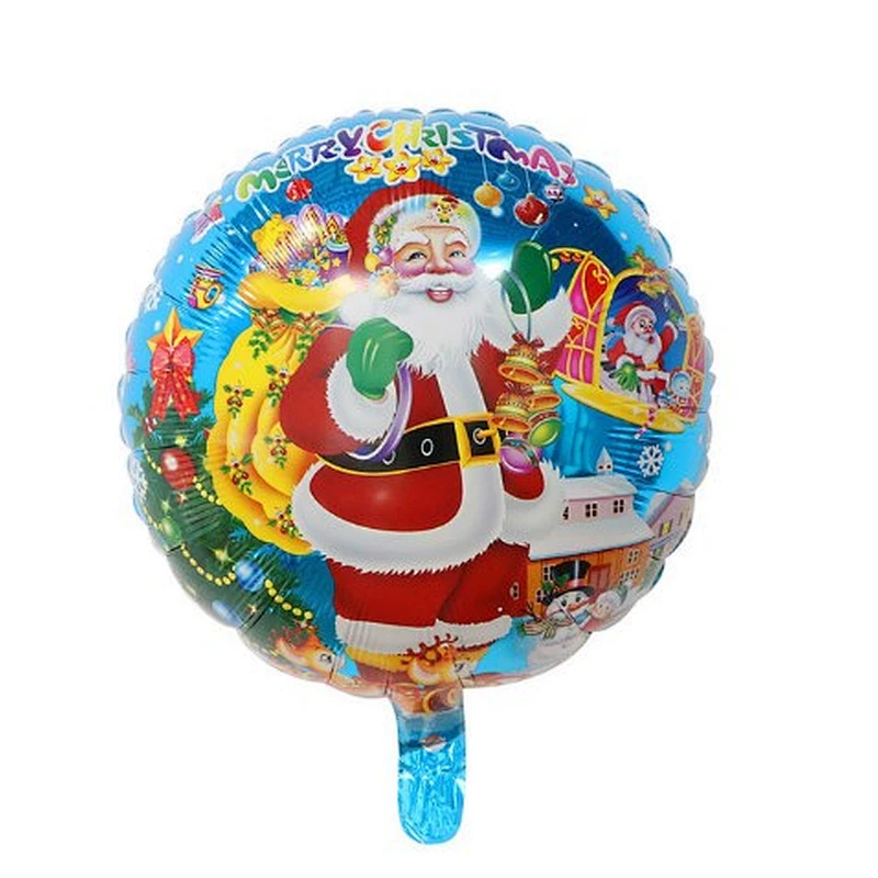 18 inch round christmas decoration helium balloon inflatable merry christmas aluminum foil balloon party supplies