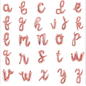 16 inch lowercase cursive a-z letters aluminum cursive birthday foil balloon letter alphabet balloons wedding decoration