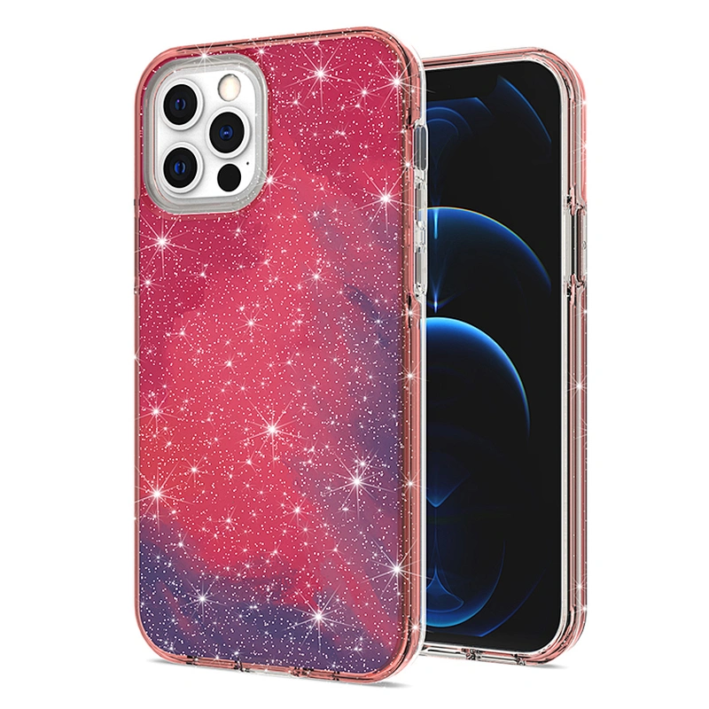 Luxury high relief custom printing glitter cell mobile phone cover case for IPhone 13 Pro Max 12S
