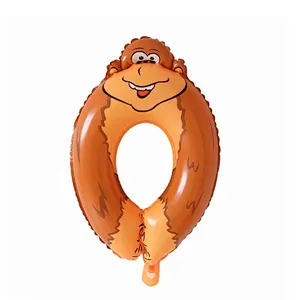 16inch cartoon animal number aluminum foil balloon birthday decoration balloon 0-9 number foil balloon