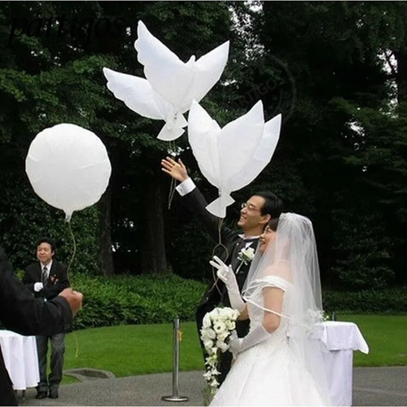 104*48CM Aluminum Helium Dove Wedding Balloons Valentines Day Decoration Pigeons Balloons Flying White Balloon Peace Classic Toys Supplies