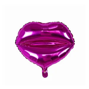 Whosale Multiple Style Weeding Decoration Foil Balloons Red Heart Love Letter Lip Inflatable Aluminum Film Balloon For Happy Valentines Day Bride Shower Decoration