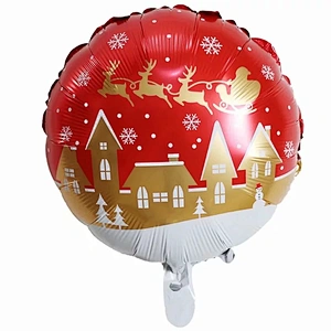 18 Inch Christmas Balloons Round Aluminum Foil balloons Holiday Party Decoration Balloons Wholesale