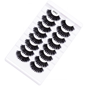 8Pairs Silk Private Label Faux Mink Eyelash Easy PP Box Wholesale Eyelash Glue Customise Only 18MM Mink Eyelashes Black Soft EAS