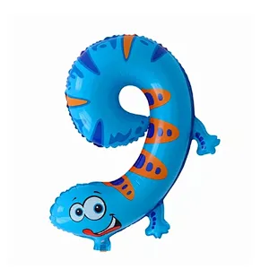 16inch cartoon animal number aluminum foil balloon birthday decoration balloon 0-9 number foil balloon