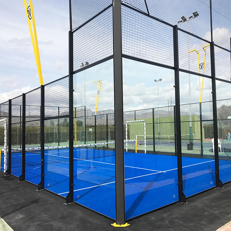 13,52 mm klarer Padelplatz aus doppelt gehärtetem Verbundglas