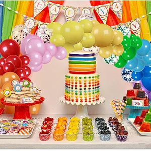 110pcs Rainbow Confetti Balloons Arch Kit Colorful Garland for Birthday Circus Fiesta Wedding Baby Shower Party Decorations