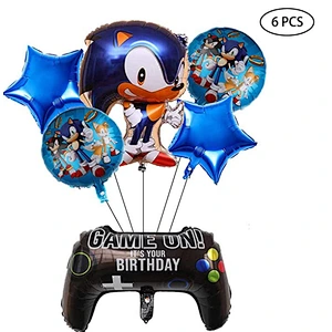 wholesale cartoon character sonic foil helium balloon set for kids birthday kids toy party supplies hot sell new
