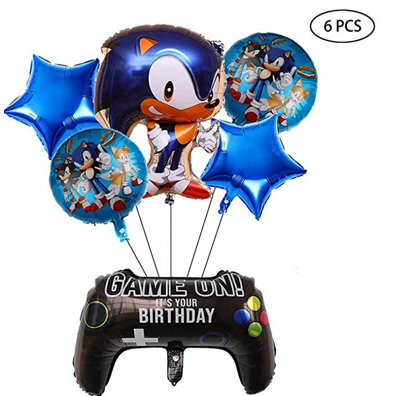 wholesale cartoon character sonic foil helium balloon set for kids birthday kids toy party supplies hot sell new
