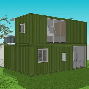 Campamento prefabricado ignífugo de la casa del envase del paquete plano del panel sándwich de los 40 pies de la alta calidad de GZXINCHENG
