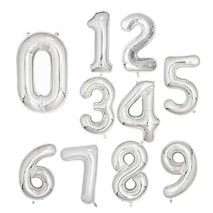 wholesale 16 inch Number foil balloons Foil Balloons with gold silver rose gold color For Birthday Party Decoration