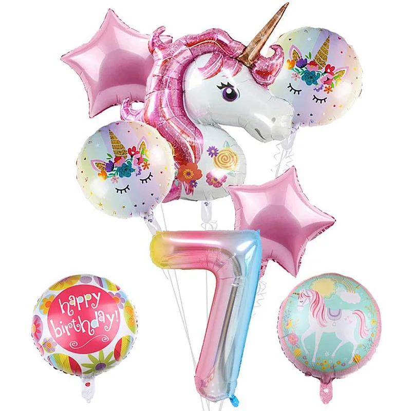 Unicorn Aluminum Film Balloon Set For Baby Shower Kids 1 years old deacoration balloon set