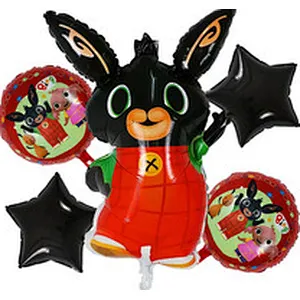 Children Birthday Party Decoration foil Balloon Set Rabbit Bingbing 5pcs Foil Balloon Set
